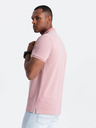 Ombre Clothing Melanžna moška polo majica s črtastim ovratnikom Ombre Clothing