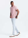 Ombre Clothing Melanžna moška polo majica s črtastim ovratnikom Ombre Clothing