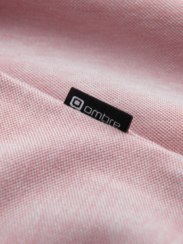 Ombre Clothing Melanžna moška polo majica s črtastim ovratnikom Ombre Clothing