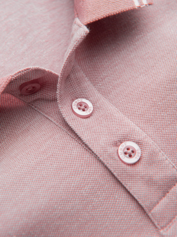 Ombre Clothing Melanžna moška polo majica s črtastim ovratnikom Ombre Clothing