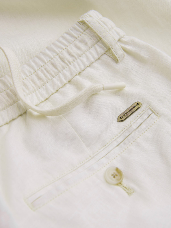 Ombre Clothing Kremaste moške hlače chino z mešanico lanu Ombre Clothing