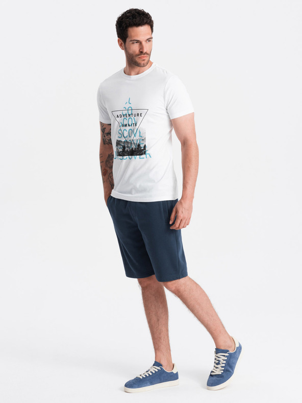 Ombre Clothing Temno modre moške osnovne kratke hlače Ombre Clothing