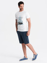 Ombre Clothing Temno modre moške osnovne kratke hlače Ombre Clothing