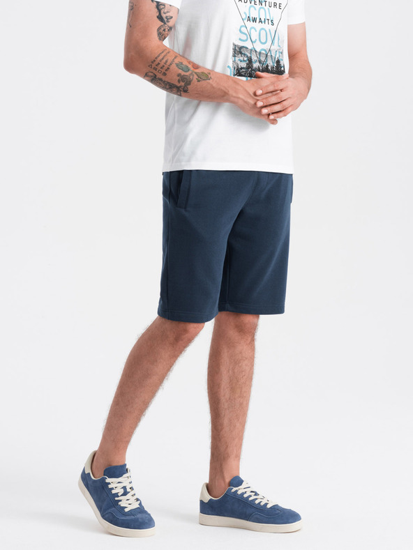 Ombre Clothing Temno modre moške osnovne kratke hlače Ombre Clothing