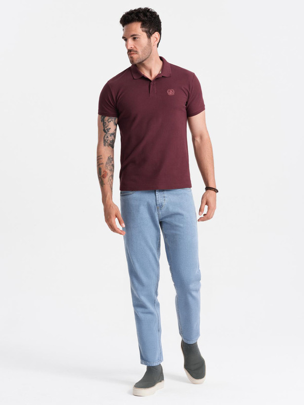 Ombre Clothing Bordo moška osnovna polo majica Ombre Clothing