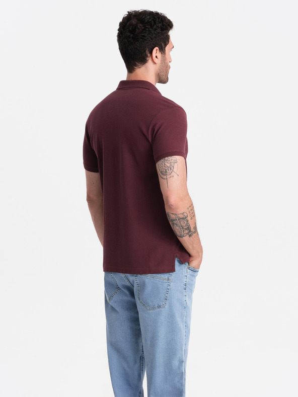 Ombre Clothing Bordo moška osnovna polo majica Ombre Clothing