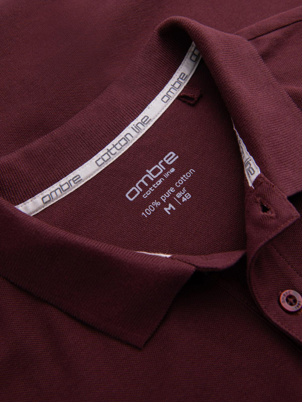 Ombre Clothing Bordo moška osnovna polo majica Ombre Clothing