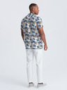 Ombre Clothing Bela vzorčasta moška majica s kratkimi rokavi Ombre Clothing