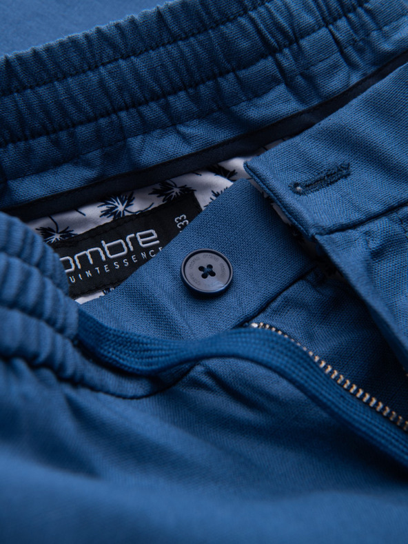 Ombre Clothing Modre moške hlače chino s platnom Ombre Clothing
