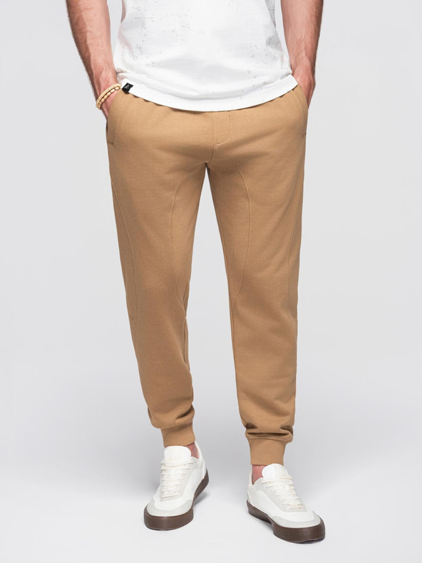 Ombre Clothing Rjave moške jogger hlače Ombre Clothing
