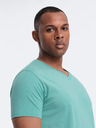 Ombre Clothing Turkizna moška bombažna majica Ombre Clothing
