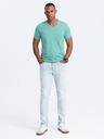 Ombre Clothing Turkizna moška bombažna majica Ombre Clothing