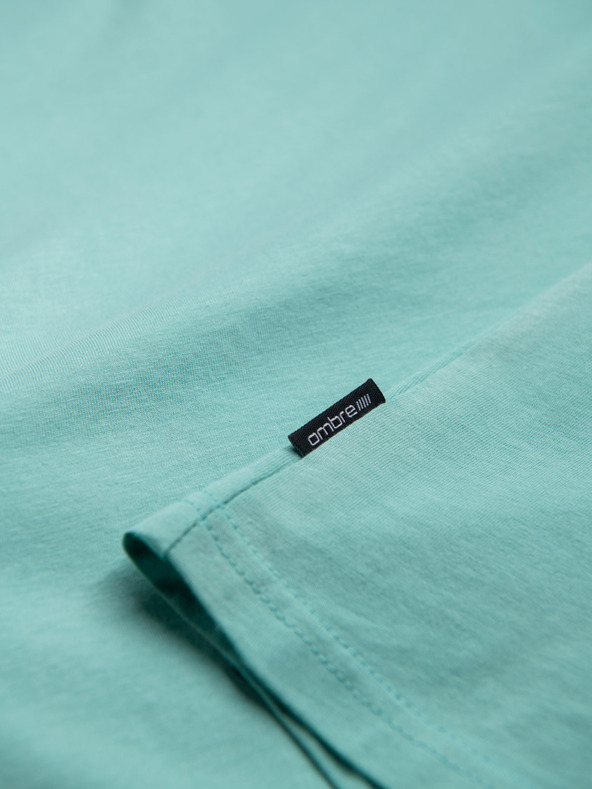 Ombre Clothing Turkizna moška bombažna majica Ombre Clothing