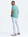 Ombre Clothing Turkizna moška bombažna majica Ombre Clothing