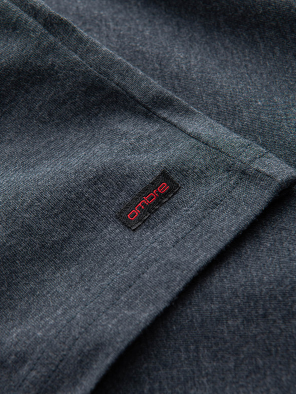 Ombre Clothing Modra moška majica z okroglim vratom Ombre Clothing