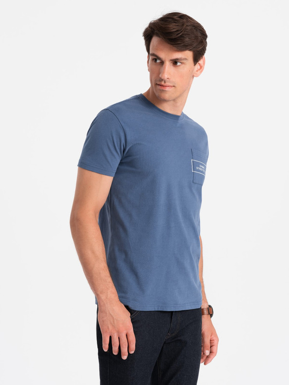 Ombre Clothing Moška bombažna majica z žepnim potiskom Ombre Streetstyle Ombre oblačila