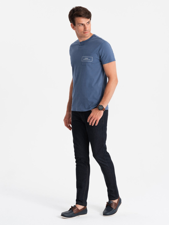Ombre Clothing Moška bombažna majica z žepnim potiskom Ombre Streetstyle Ombre oblačila