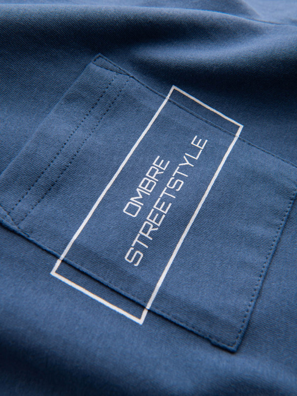 Ombre Clothing Moška bombažna majica z žepnim potiskom Ombre Streetstyle Ombre oblačila