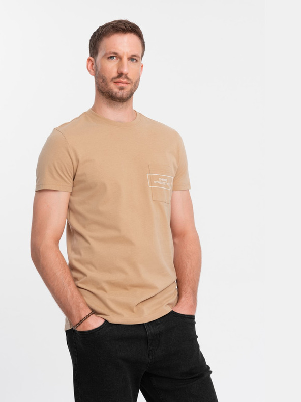 Ombre Clothing Moška bombažna majica z žepnim potiskom Ombre Streetstyle Ombre oblačila