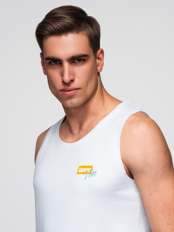 Ombre Clothing Moška bombažna majica s potiskom Summer Vibe Ombre oblačila