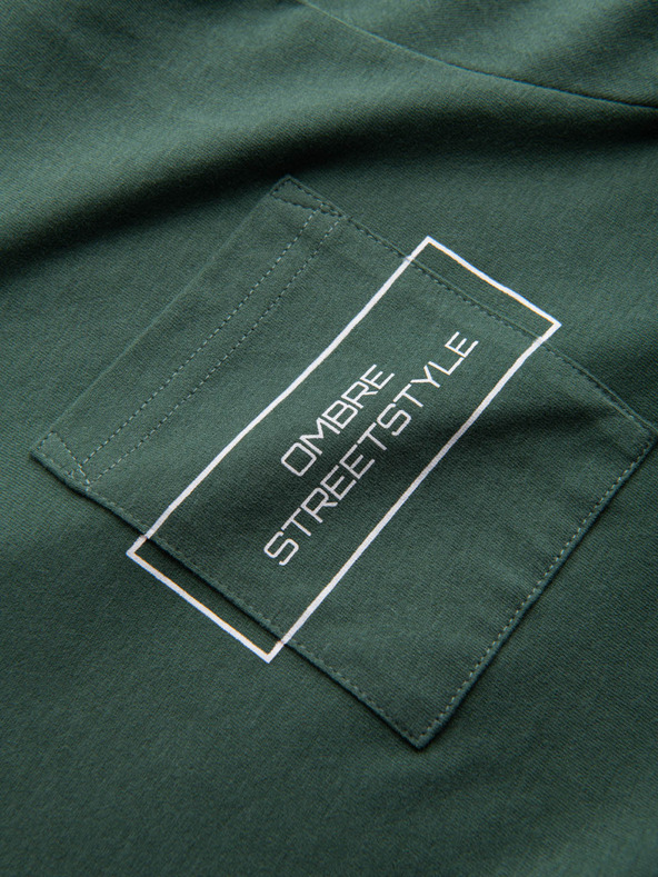 Ombre Clothing Moška bombažna majica z žepnim potiskom Ombre Streetstyle Ombre oblačila