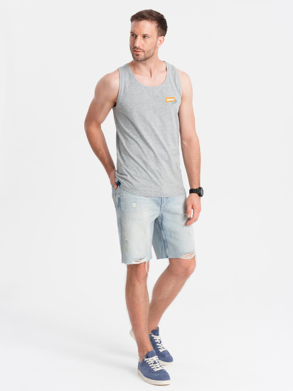Ombre Clothing Moška bombažna majica s potiskom Summer Vibe Ombre oblačila