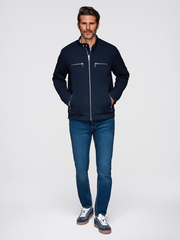 Ombre Clothing Moška jakna s pokončnim ovratnikom in žepi Ombre Clothing