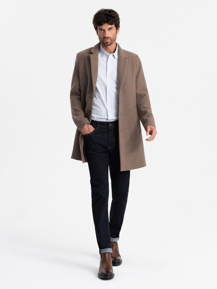 Ombre Clothing Eleganten moški enonadstropni plašč iz volnene mešanice Ombre Clothing V1 OM-COWC-0114