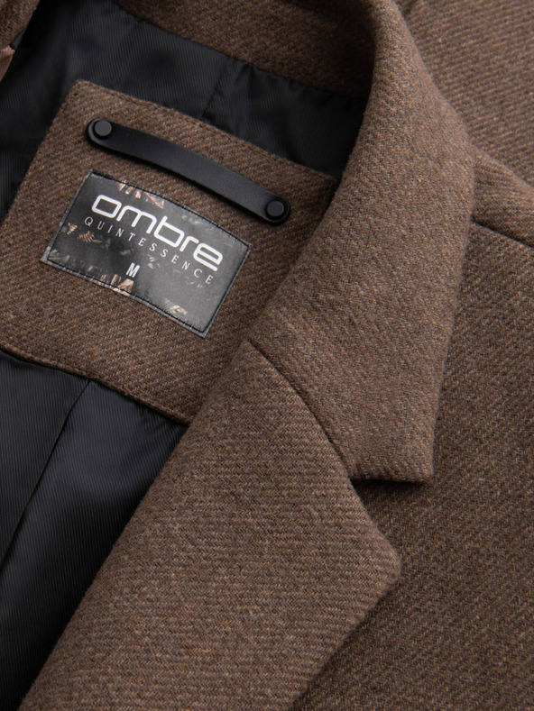 Ombre Clothing Eleganten moški enonadstropni plašč iz volnene mešanice Ombre Clothing V1 OM-COWC-0114