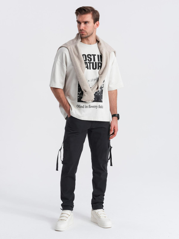 Ombre Clothing Moška oblačila Ombre Clothing STRAIGHT LEG CARGO V4 OM-PACG-0197