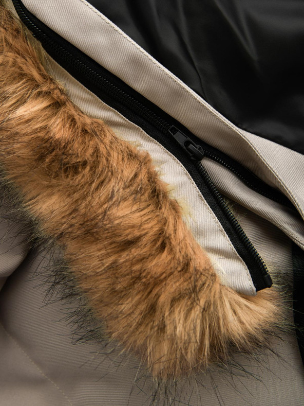 Ombre Clothing Moška dolga jakna parka s kapuco Ombre Clothing