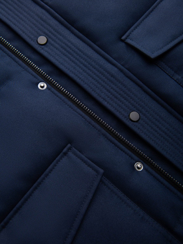 Ombre Clothing Moška dolga jakna parka s kapuco Ombre Clothing