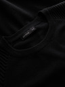 Ombre Clothing Moški raglanski pulover z rebrastimi rokavi črna Ombre oblačila