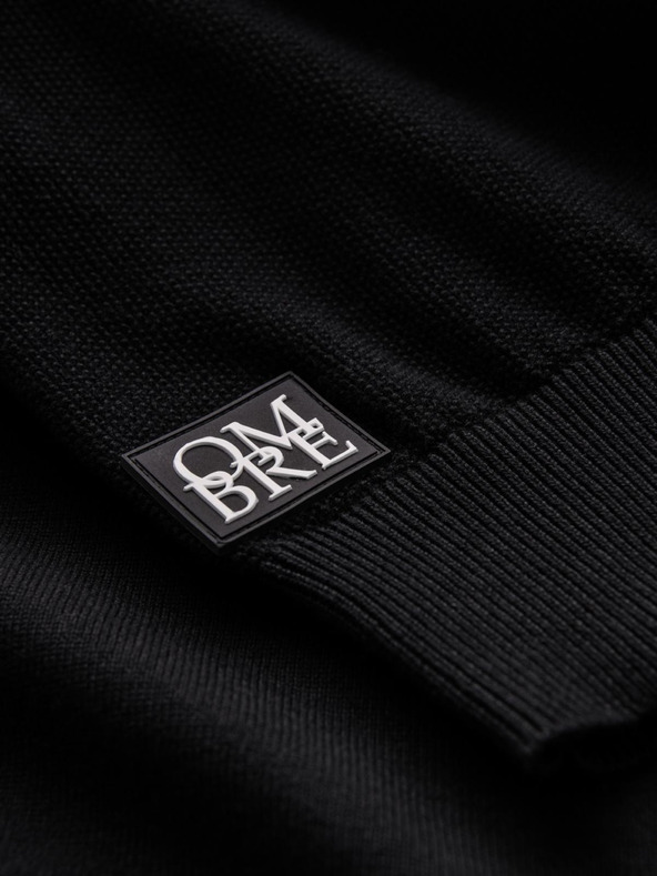 Ombre Clothing Moški raglanski pulover z rebrastimi rokavi črna Ombre oblačila