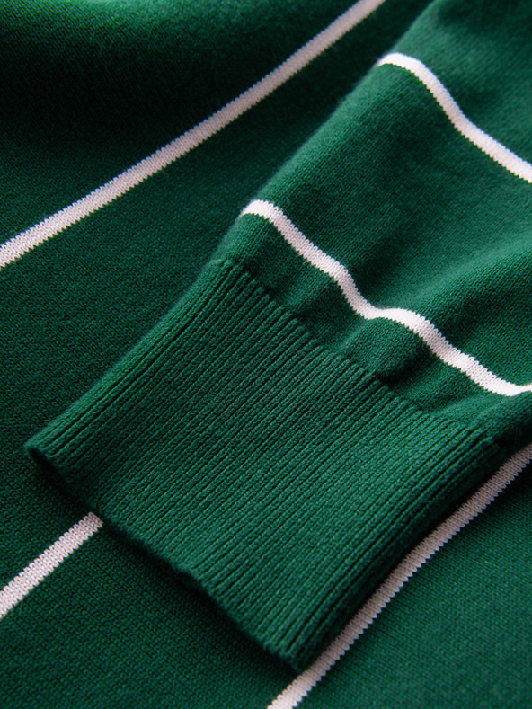 Ombre Clothing Moški priložnostni pulover z vodoravnimi črtami zelen Ombre Clothing