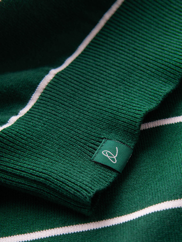 Ombre Clothing Moški priložnostni pulover z vodoravnimi črtami zelen Ombre Clothing