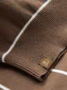 Ombre Clothing Moški pulover z vodoravnimi črtami rjave barve Ombre Clothing