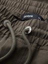 Ombre Clothing Moške jogger hlače z žepi in potiskom temno olivno zelene barve Ombre oblačila