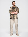 Ombre Clothing Moške pletene trenirke s tovornimi žepi krem barve Ombre Clothing