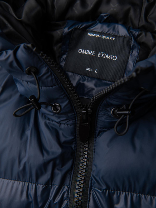 Ombre Clothing Moška topla jakna z rebrastimi zaključki Ombre Clothing