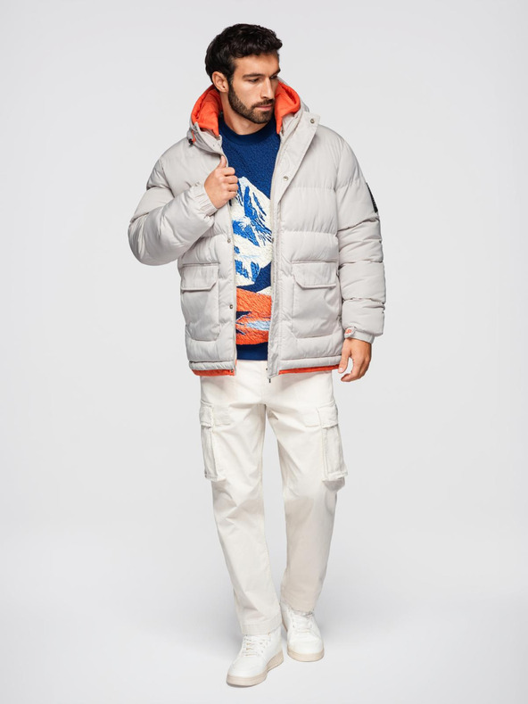 Ombre Clothing Ombre Clothing moška športna topla jakna z dvojno kapuco