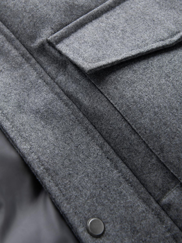 Ombre Clothing Moška dolga topla jakna parka z volno Ombre Oblačila