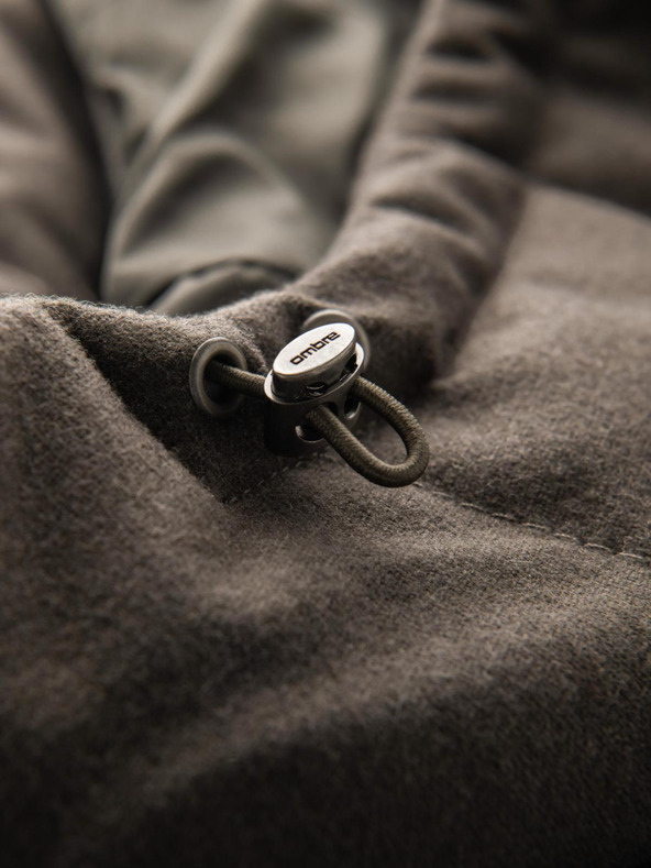 Ombre Clothing Moška dolga topla jakna parka z volno Ombre Oblačila