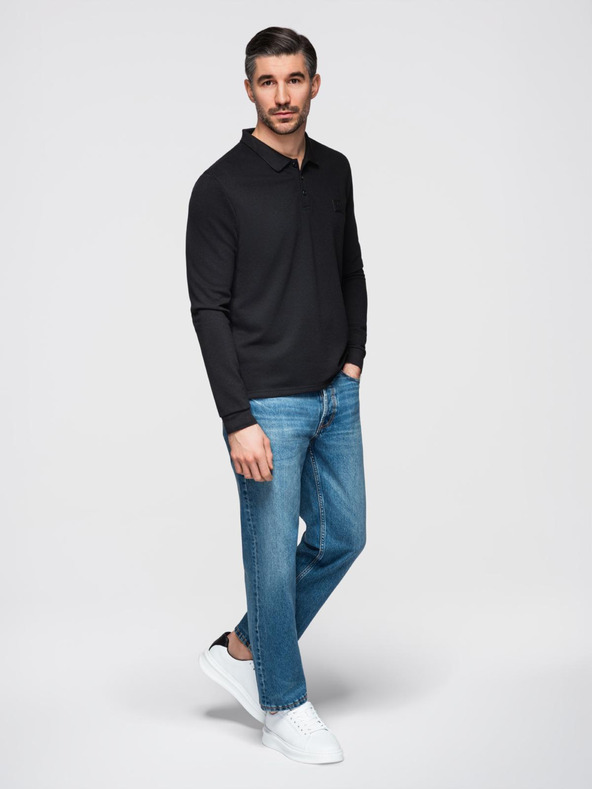 Ombre Clothing Moška polo majica z dolgimi rokavi Ombre Clothing