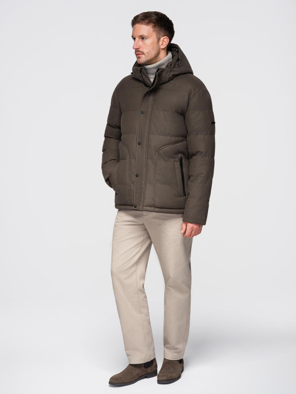 Ombre Clothing Moška jakna s kapuco Ombre oblačila