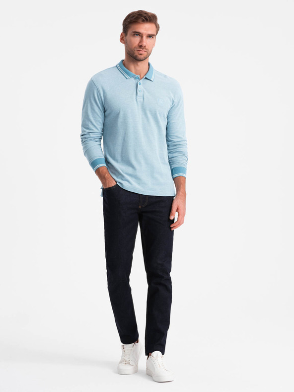 Ombre Clothing Moška polo majica z dolgimi rokavi Ombre Clothing