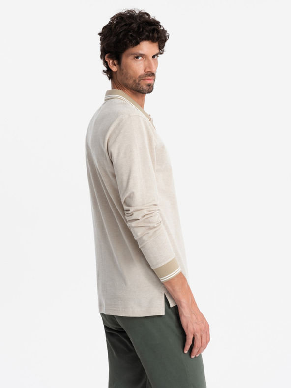 Ombre Clothing Moška polo majica z dolgimi rokavi Ombre Clothing