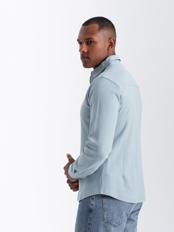 Ombre Clothing Moška pletena srajca s tankimi rokavi Ombre oblačila