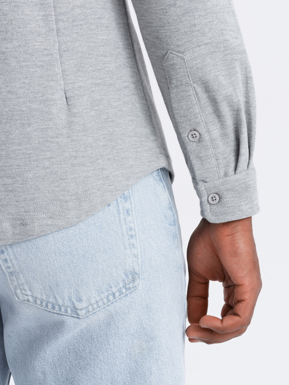 Ombre Clothing Moška pletena srajca s tankimi rokavi Ombre oblačila