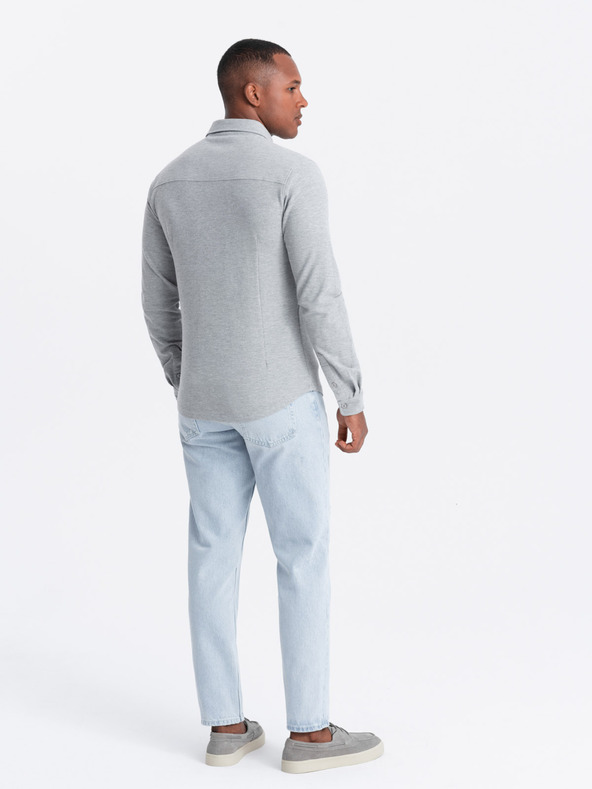 Ombre Clothing Moška pletena srajca s tankimi rokavi Ombre oblačila